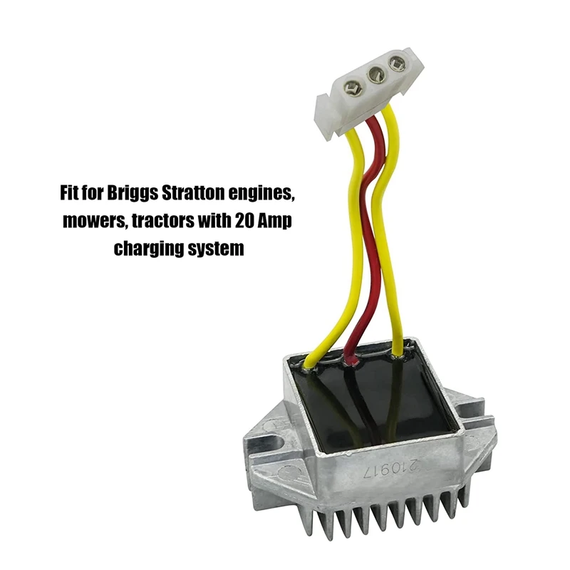 Reemplazo del regulador de voltaje 691573 808297, compatible con motores Briggs Stratton 294000 303000 con sistema de carga de 20 amperios