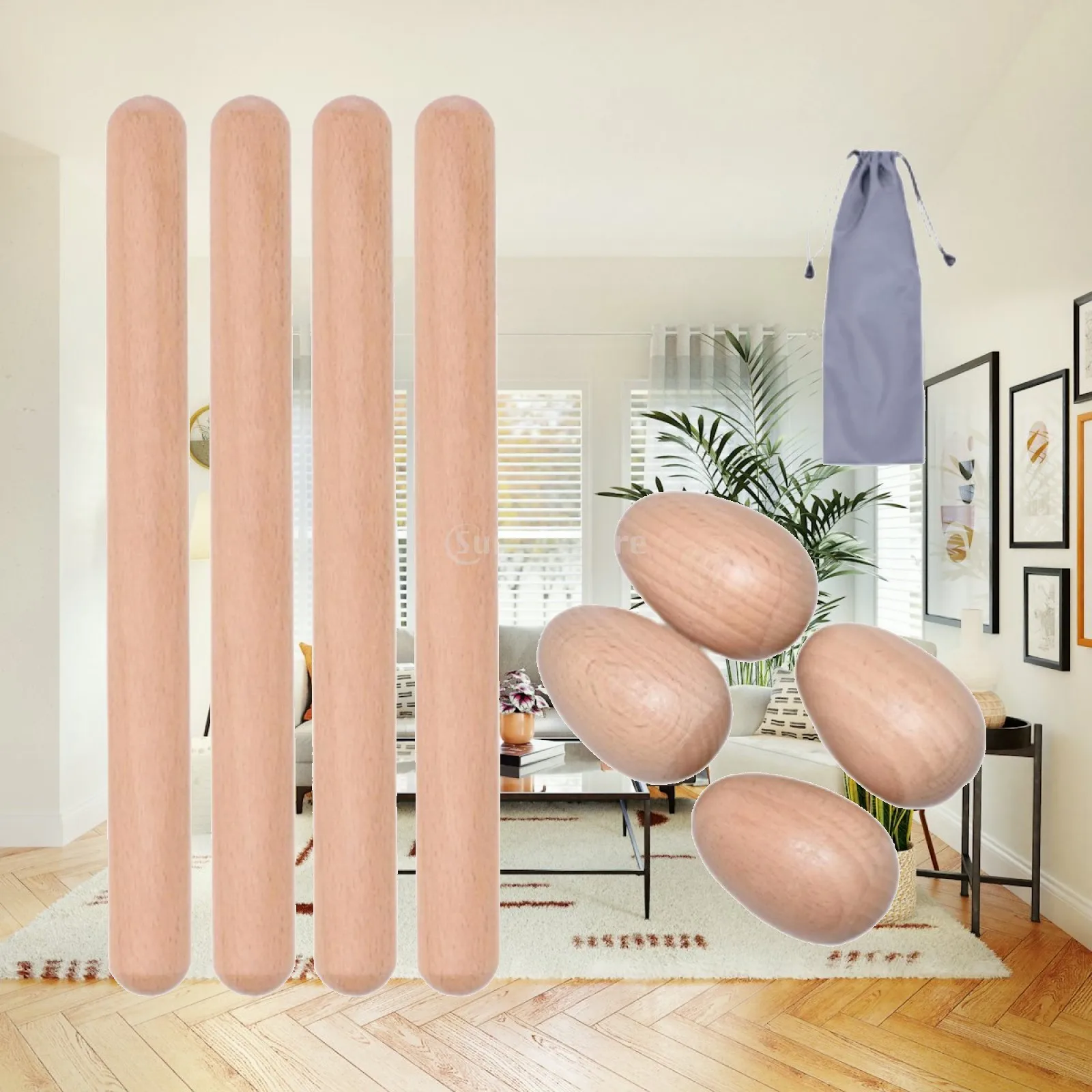 Palo de ritmo de percusión, instrumento musical de madera para el aula, kit musical para niños y práctica de aprendizaje temprano