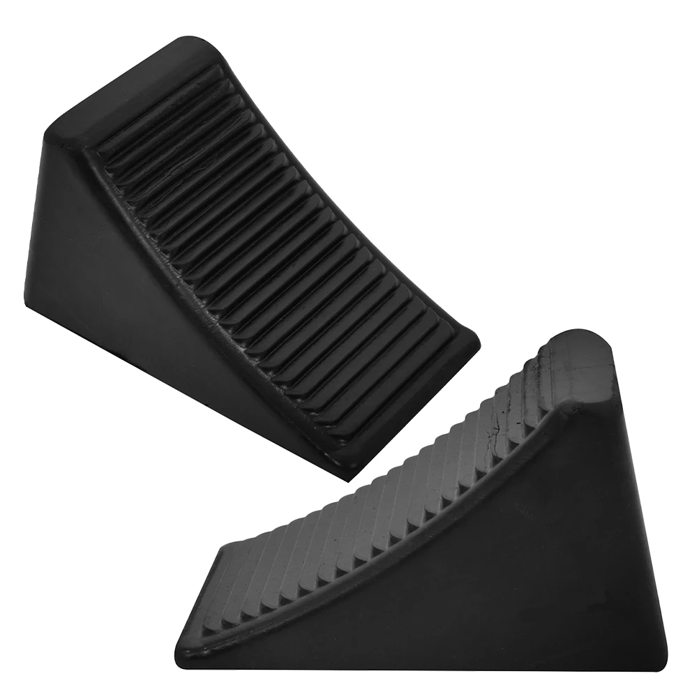 

2pcs Rubber Wheel Chocks Anti Car Rv Trailer Accessories Slope Design Front Rear Vehicle Tire Blocks for Camper Utility