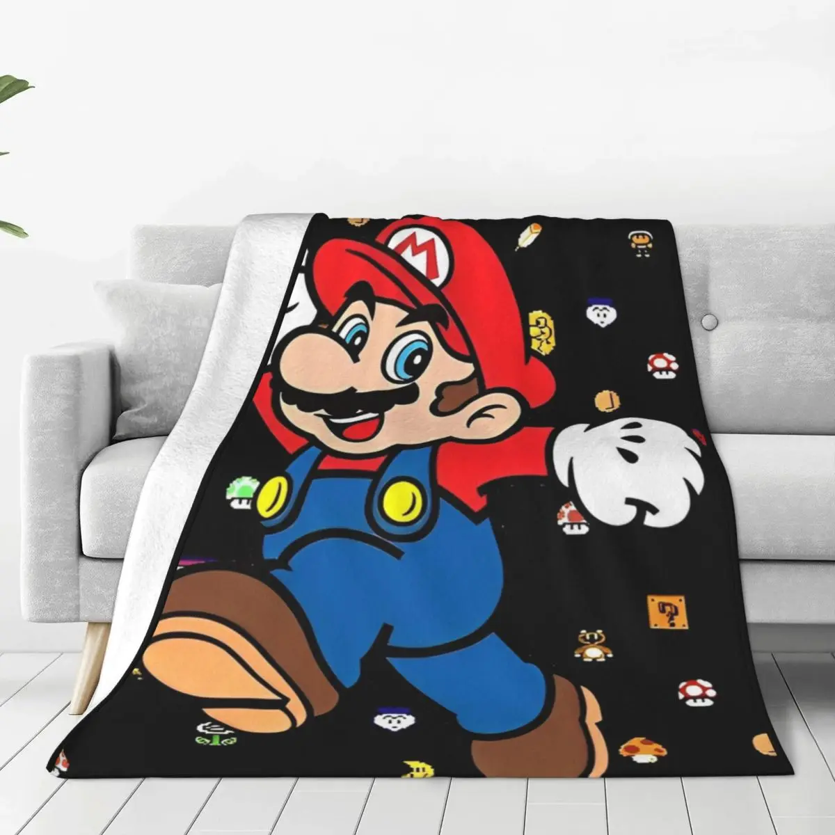 Cartoon M-marioes Blanket Super Soft Novelty Plush Bedding Throws For Couch Bed Travel Flannel Bedspread Bed Cover