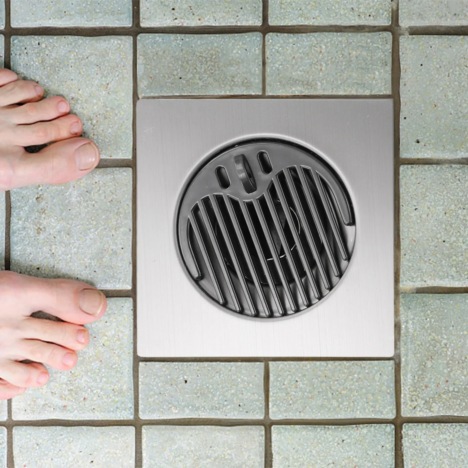 ห้องน้ําบ้านท่อระบายน้ําชั้นกันกลิ่นสีเทาติดตั้งง่ายประสิทธิภาพยาวนานการออกแบบการติดตั้งที่ถอดออกได้