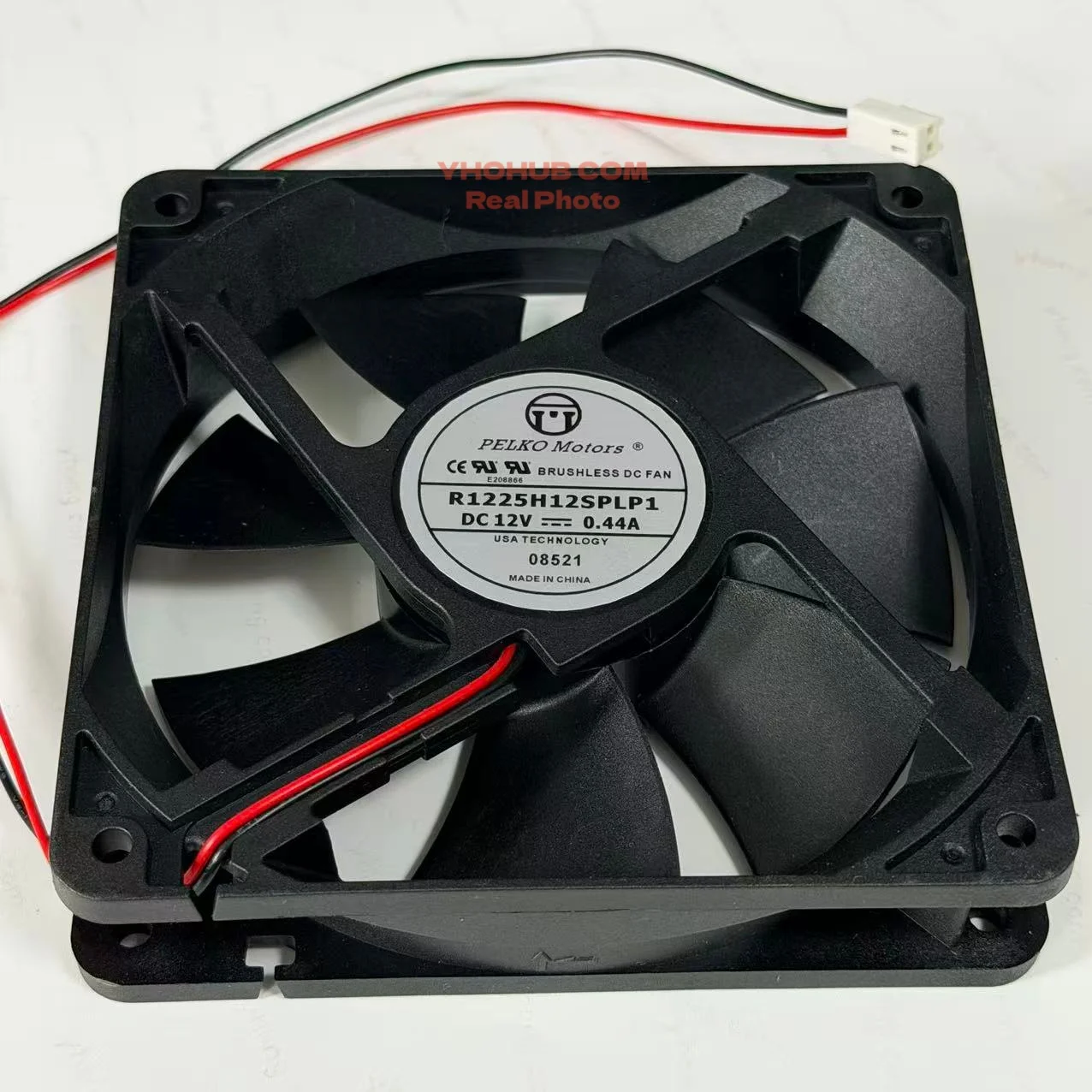 PELKO R1225H12SPLP1 DC 12V 0.44A 120x120x25mm 2-Wire Server Square Fan