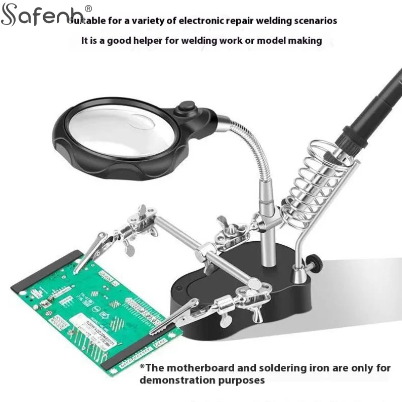 1 قطعة مشبك اليد المشبك Led عدسة مكبرة سبيكة لحام حامل المكبر لحام إصلاح حامل أدوات DIY بها بنفسك مساعد المشبك