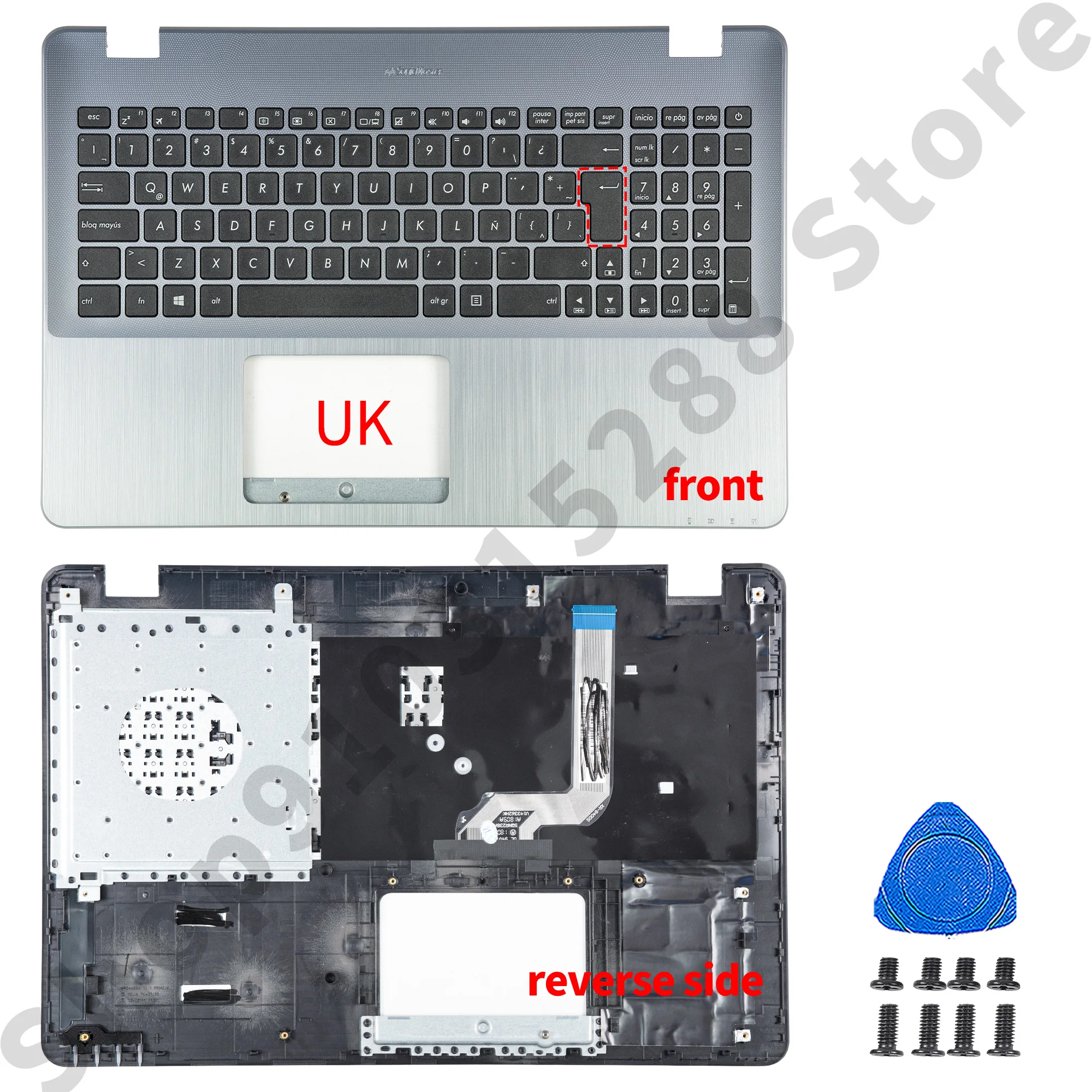 Imagem -02 - Teclado Origi para X542 X542u X542ur X542ba R542ua A580 F580 Fl8000 com Palmrest Capas para Laptop Inglês Europeu Ouro Bule