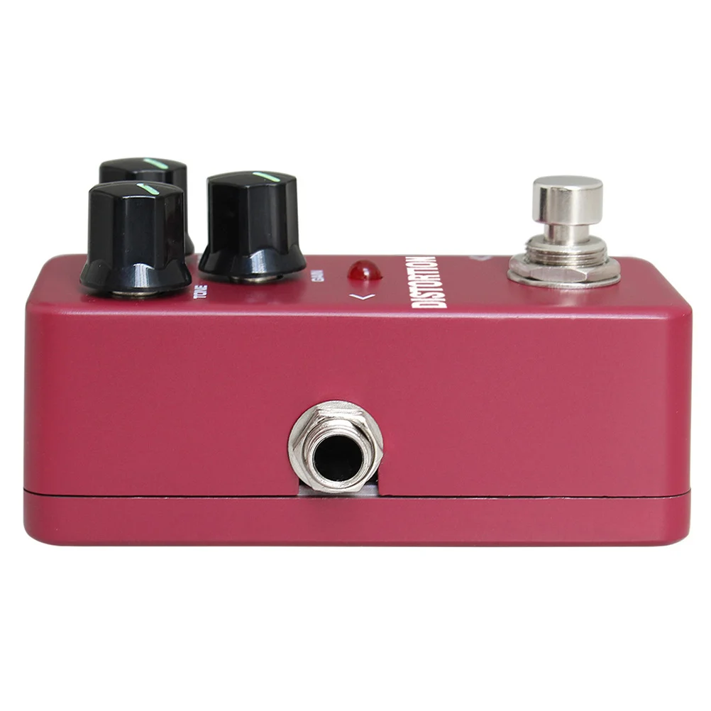 

Mini Distortion Effects Pedal Aluminum Shell Led Indicator Anti-Slip 2-Stage True Bypass Stompbox For Electric Guitar Dark Red