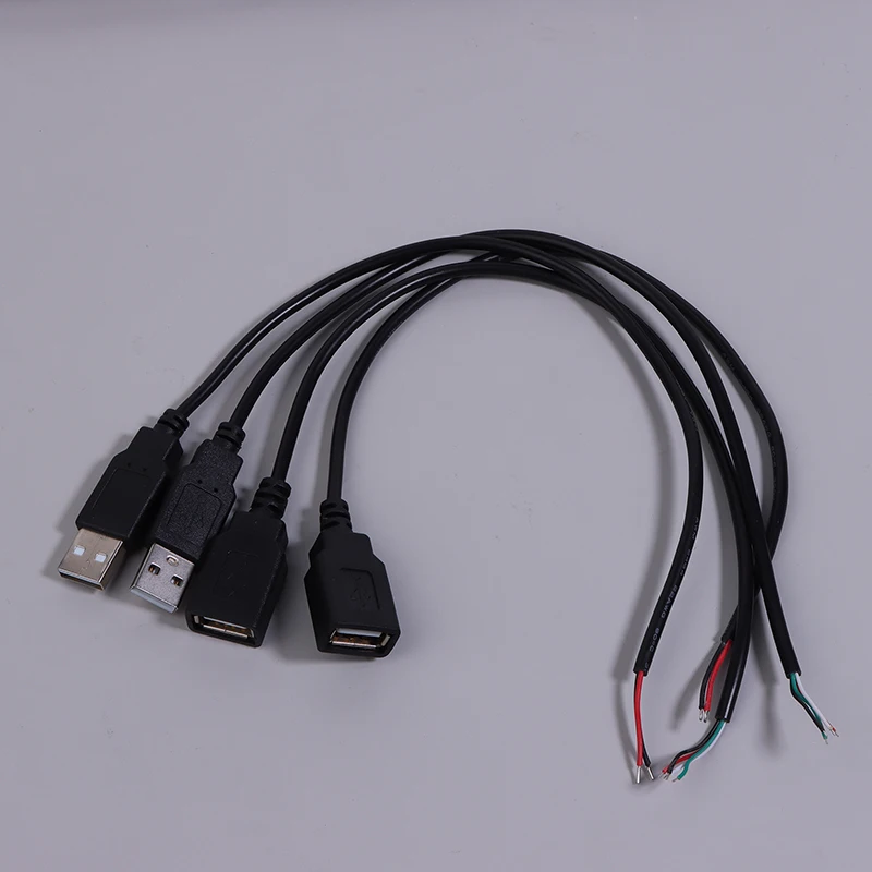 30cm 1PC Power Supply Cable 2 Pin USB 2.0 A Female Male 4 Pin Wire Jack Charger Charging Cord Extension Connector DIY 5V Line