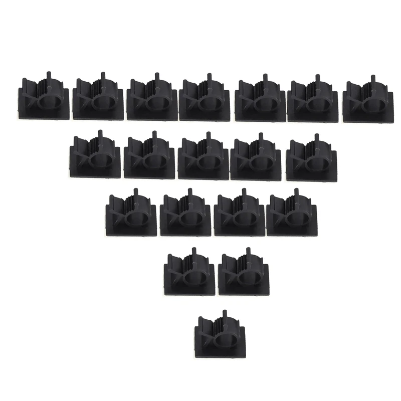 Abrazaderas de plástico ajustables para cables de coche, Clips autoadhesivos, organizador de cables, color negro, 60 piezas