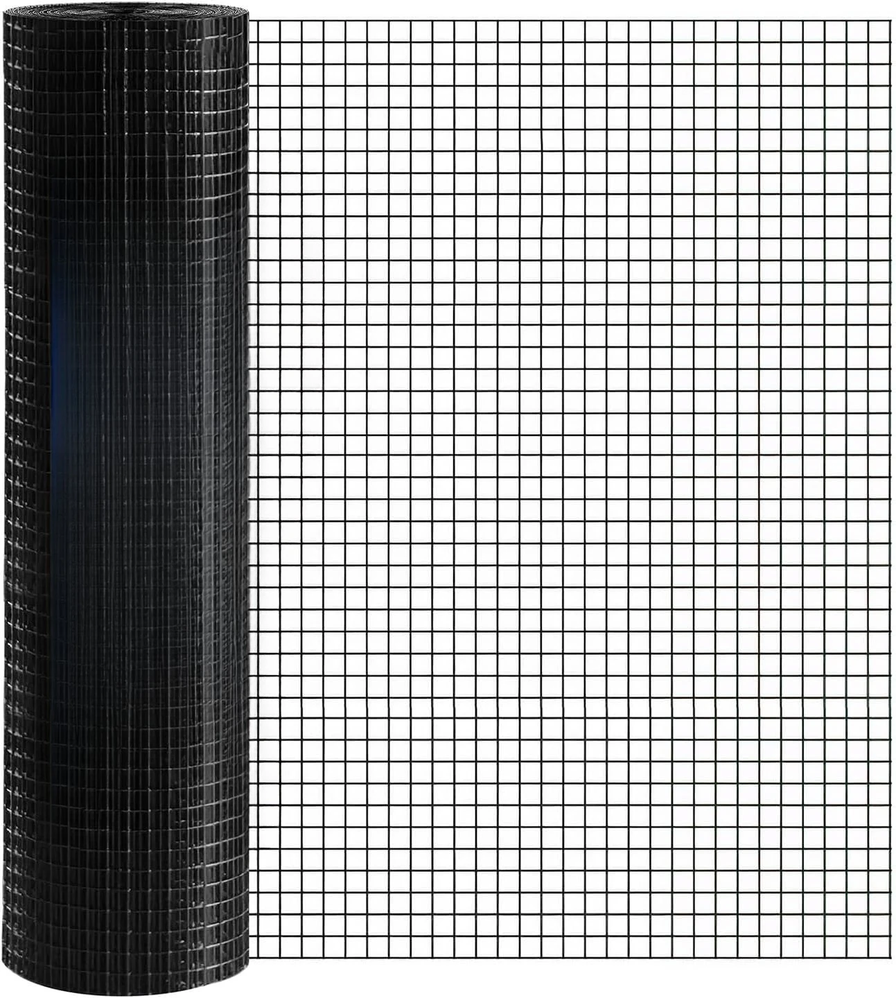 

Black Hardware Cloth 1/2 in. x 2 ft. x 50 ft. 19-Gauge, Vinyl Coated Chicken Wire Mesh Roll, Welded Wire Fencing, Garden Fence