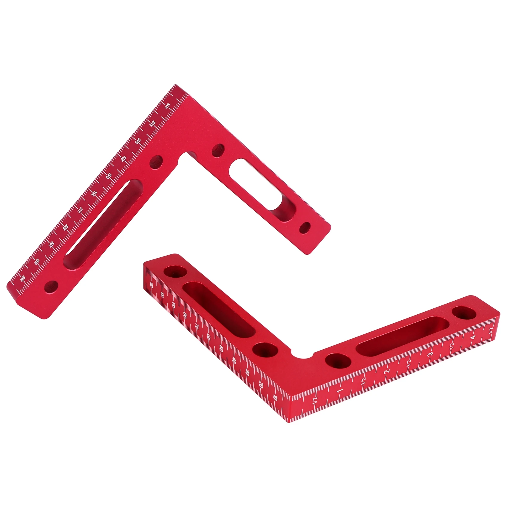 2 Pcs Aluminium Alloy 90 Degree Positioning Squares Right Angle Clamps Woodworking Carpenter Tool Corner Clamping Square