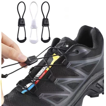 Cordones de tenis redondos sin corbatas para adultos y niños, cordones para zapatos sin cordones, zapatillas para correr de calidad, cordones para zapatos en blanco y negro, accesorios