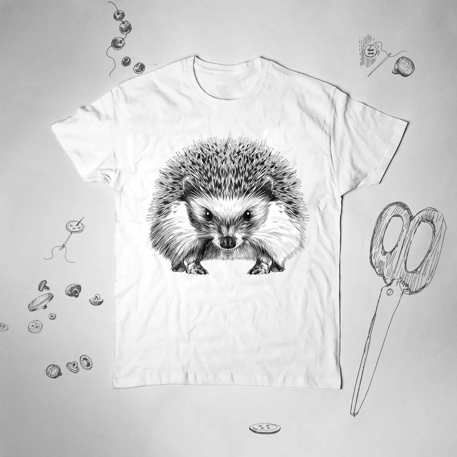 Hedgehog shirt for Girl tee T Kawaii Design Wild Animal Illustration Cute Nature idea