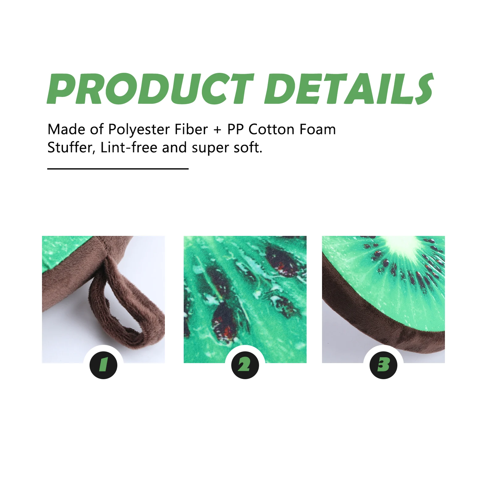 

Kiwi Fruit Seat Cushion Pillow 3D Fresh Print Soft Polyester Fiber Detachable Cover Sofa Decor Outdoor Couch Bed