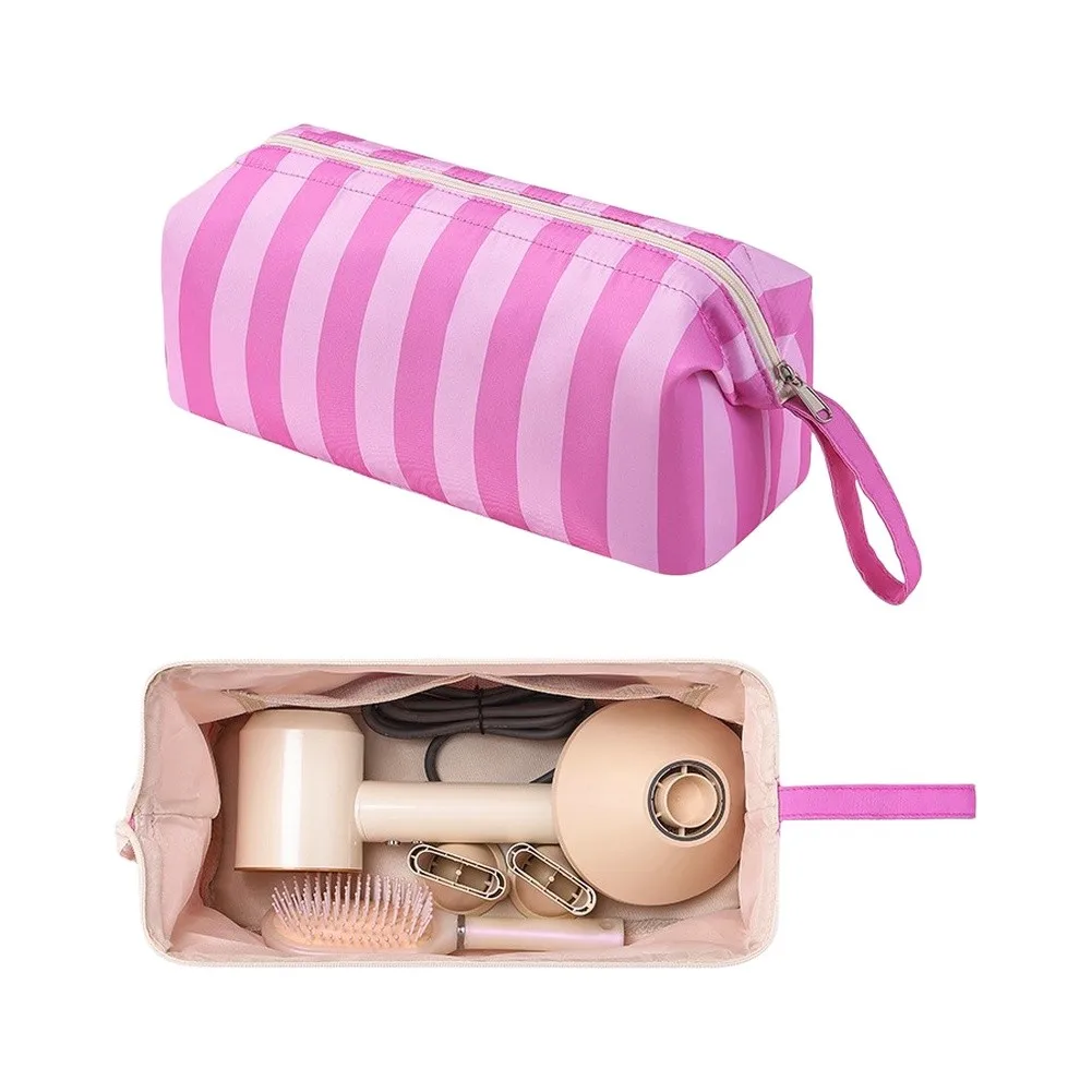 Striped Travel Bag for Hair Tools Built with Waterproof Polyester Material and Optimized Space for All For Styling Accessories