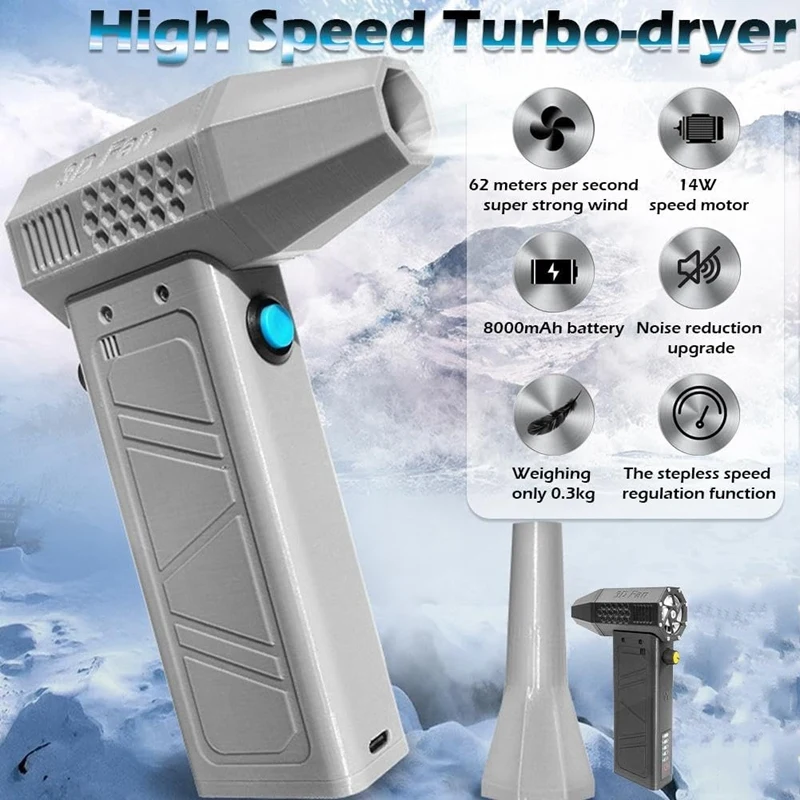 Air Blower 140000RPM   Turbo Jet Fan  Power Display Powerful Computer Dust Blowing Cleaning Tools Portable Blower