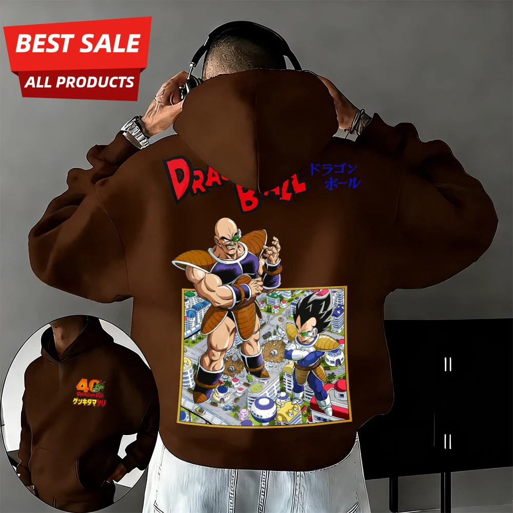 2026 Neue Herbst/Winter Dragon Ball 40. Jubiläum Wukong und Nappa 100% Baumwolle Anime Bedruckter Hoodie Übergröße Streetwear Unisex