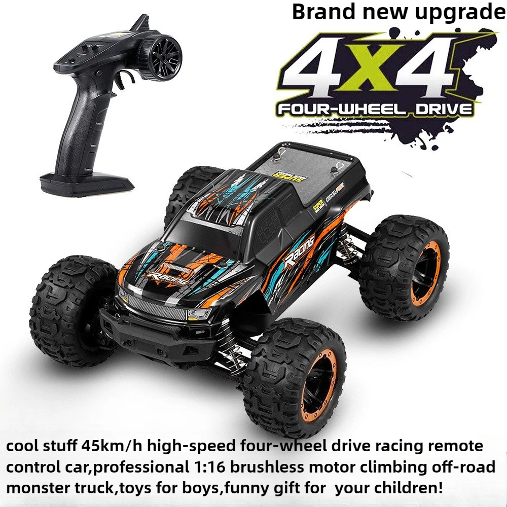 

Cool Stuff Toy Car Funny Gift-Upgrade 45km/h High-speed 4WD Rc Truck,New 1:16 Brushless Climbing Off-road Rc Cars,Toys for Boys,
