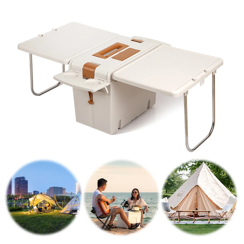 

Multifunctional Camping Folding Table Trunk Organizer Outdoor Portable Table Picnic Food Warmer Storage Bin for Outdoor Picnic