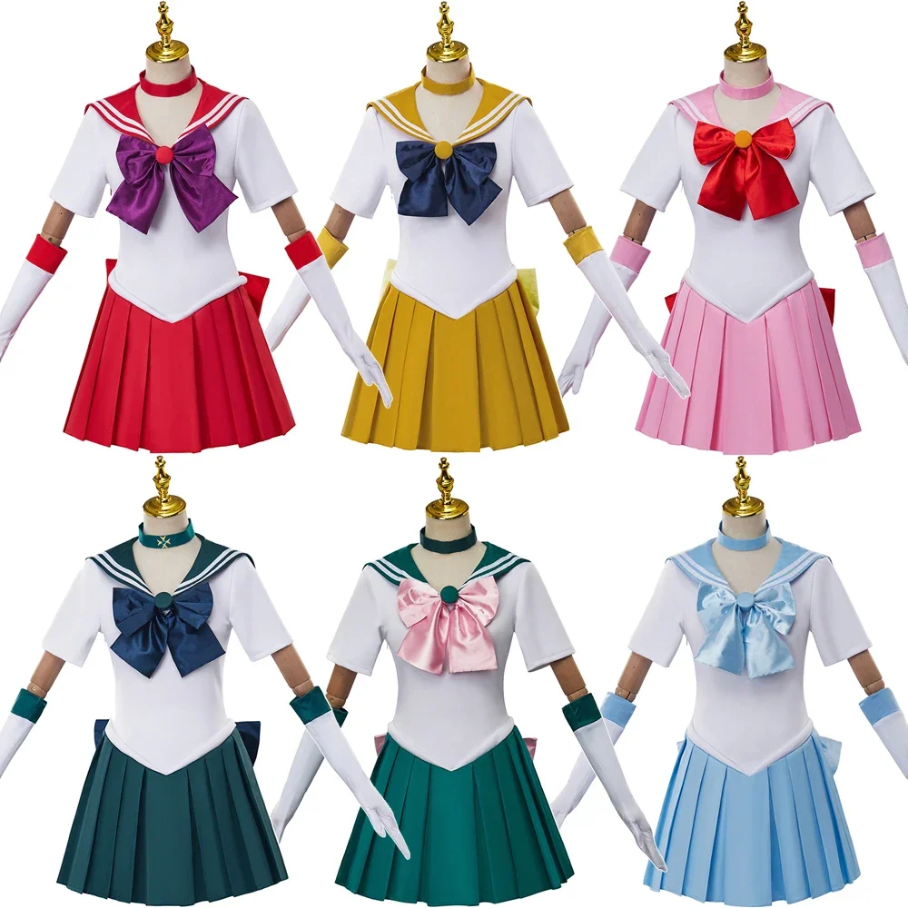 

Anime Sailor Moon Cosplay Costumes Tsukino Usagi,Chibiusa,Hino Rei Dress JK Uniform Halloween Carnival Party Dressing For Women