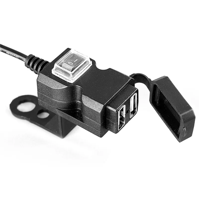 Motorbike Charger Adapter Power Supply Socket for Phone Motorcycle GPS MP4 Dual USB Port 12V Waterproof Handlebar