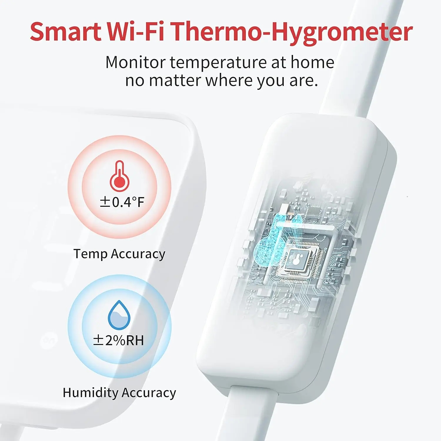 Hub 2 (2ª generación), funciona como higrómetro termómetro WiFi, Control remoto IR, Control remoto inteligente y Sensor de luz, Enlace a WiFi