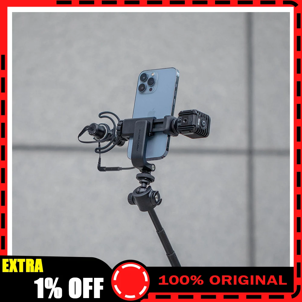 PGYTECH Cold Shoe Phone Holder P-18C-023 Metal Smartphone Clamp with Cold Shoe Mount for Microphone LED Light Tripod Vlogging