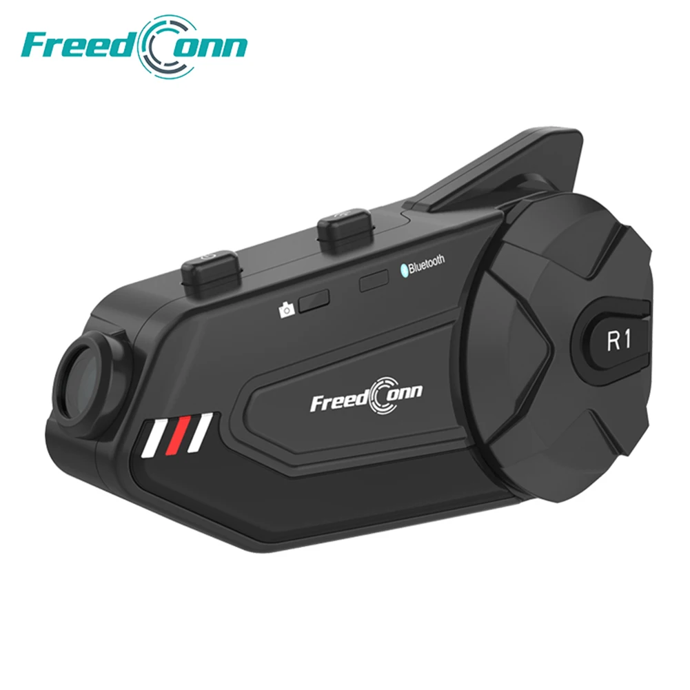 Freedconn R1 Plus Motorcycle Intercom Bluetooth Helmet Headset 1000M Video Recorder Headphone WiFI Communicator Motor Dash Cam