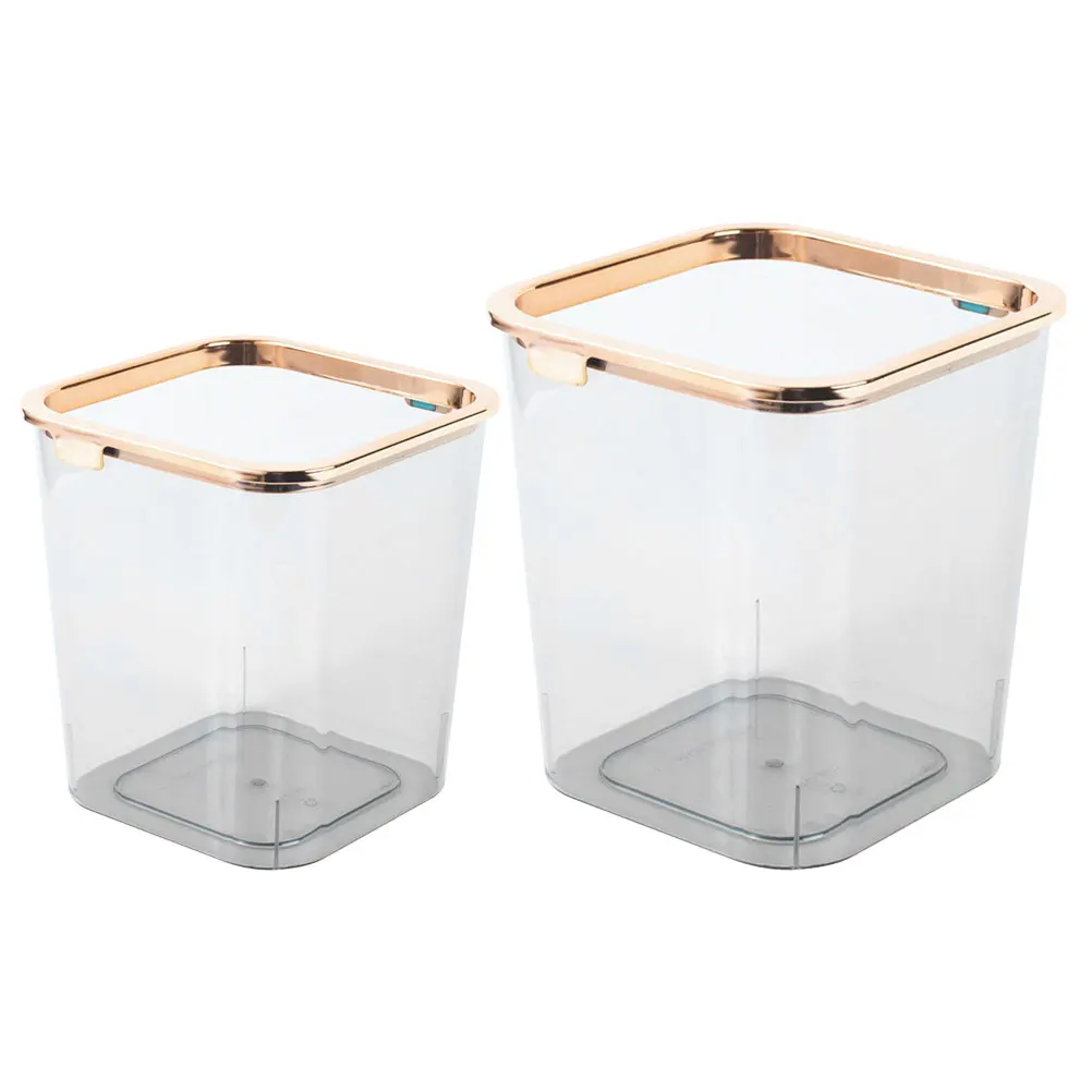 

2Pcs Pet Clear Trash Can Creative Portable Garbage Bin Large Capacity Practical Household Waste Container for Office Bedroom