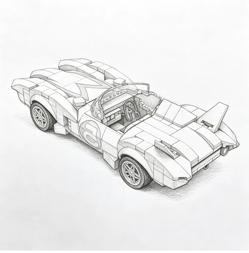 2026 Technical Speed Car MOC City Vehicle Racing Car Rally Building Blocks Bricks Set Retro Ornament Diy Toys for Adults Gifts - view 3