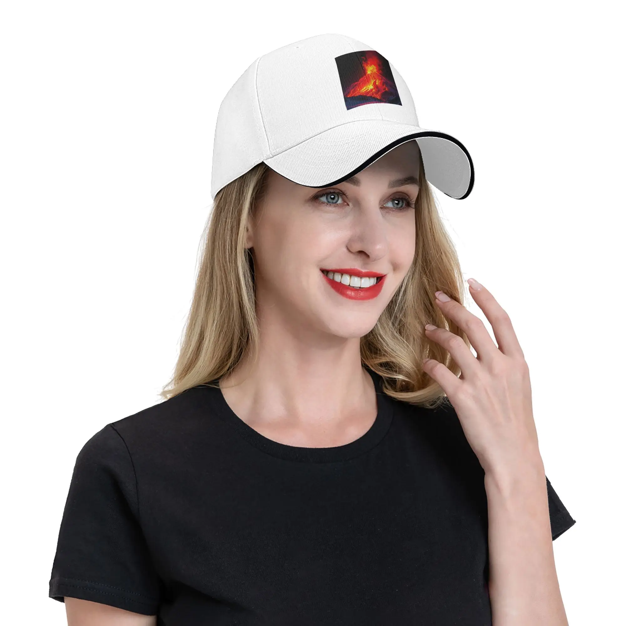 Volcano in the snow Cap Fashion Baseball Caps Adjustable Hat Hip Hop Summer Unisex Baseball Hats Customizable Polychromatic