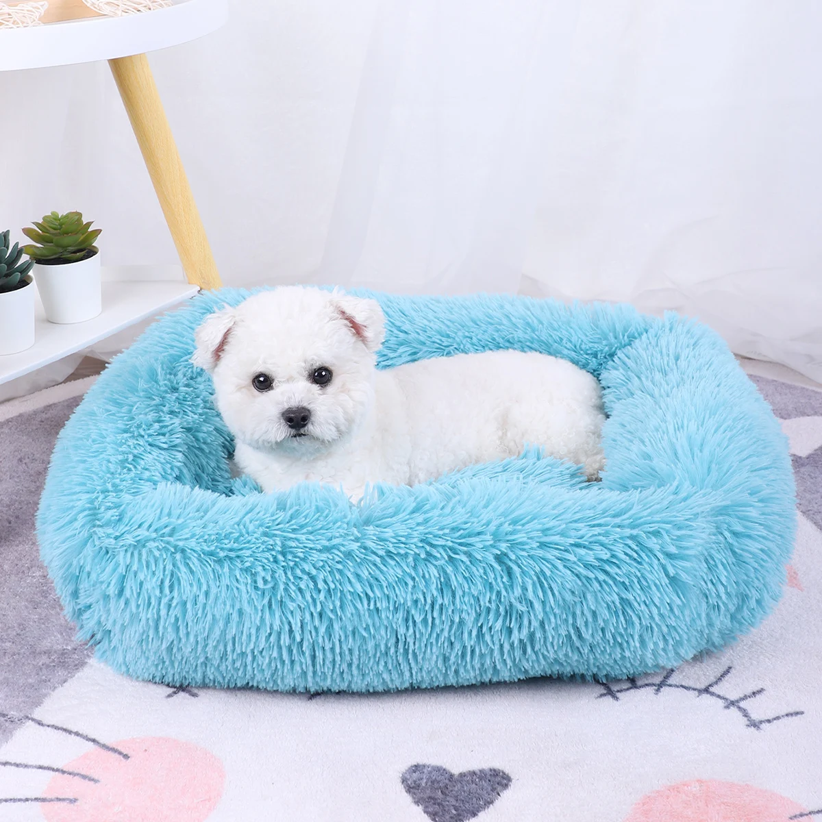 Dogs Bed Cushion Plush Square Beds Dog Pet Washable Kennel Small Large Basket Cats Medium Puppy Supplies Warm Accessories