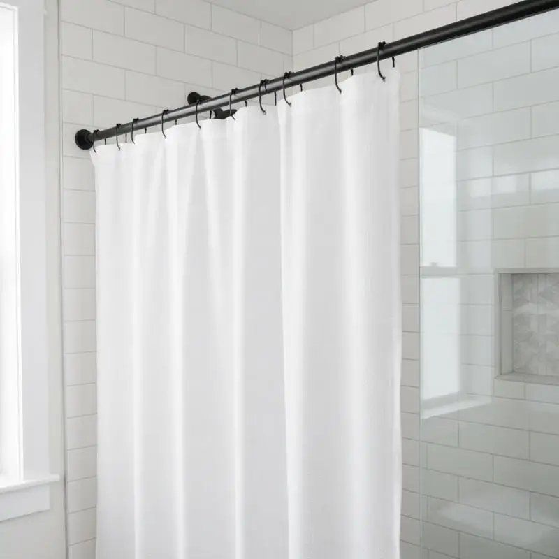50-260cm Telescopic Curtain Rod Adjustable Stainless Steel Drying Rack Anti-slip Shower Curtain Rods view 4