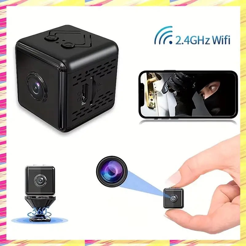 كاميرا ABJJ X6D مربعة صغيرة عالية الدقة 2.4 جيجا هرتز واي فاي نظام أمان المنزل معدات ذكية كاميرا مراقبة للرؤية الليلية بالأشعة تحت الحمراء