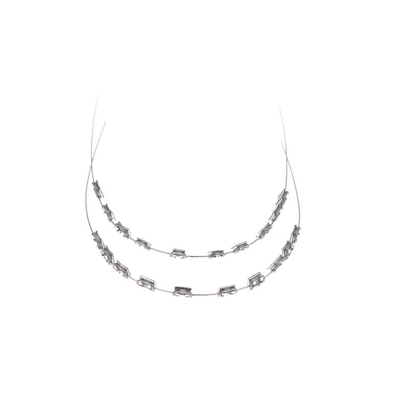 2 stuks haak tijdelijke tanddecoratie met metalen draden metalen beugel orthodontische ligatuur banden tandheelkundige decoraties