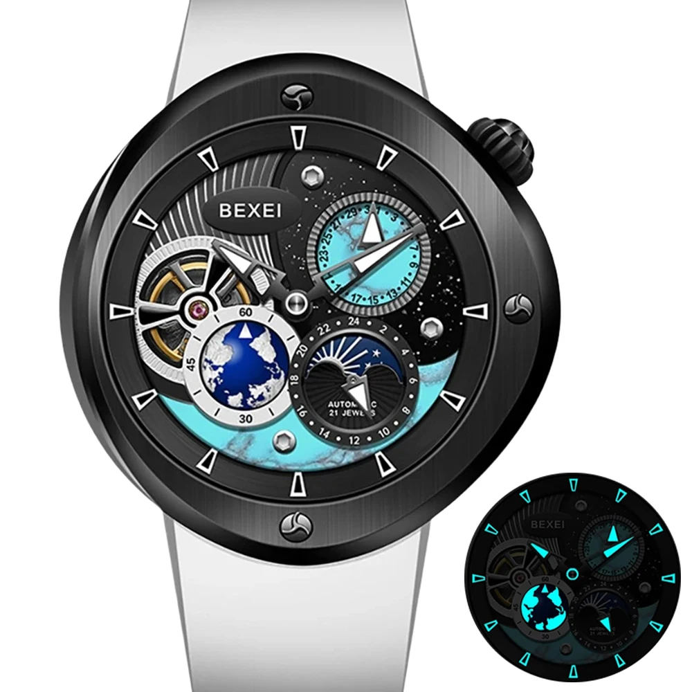 

Luxury Automatic Watch Men Top Brand BEXEI Watches Goose Egg Mechanical Wristwatches Sports Luminous Clocks 9161 Turquoise Dial