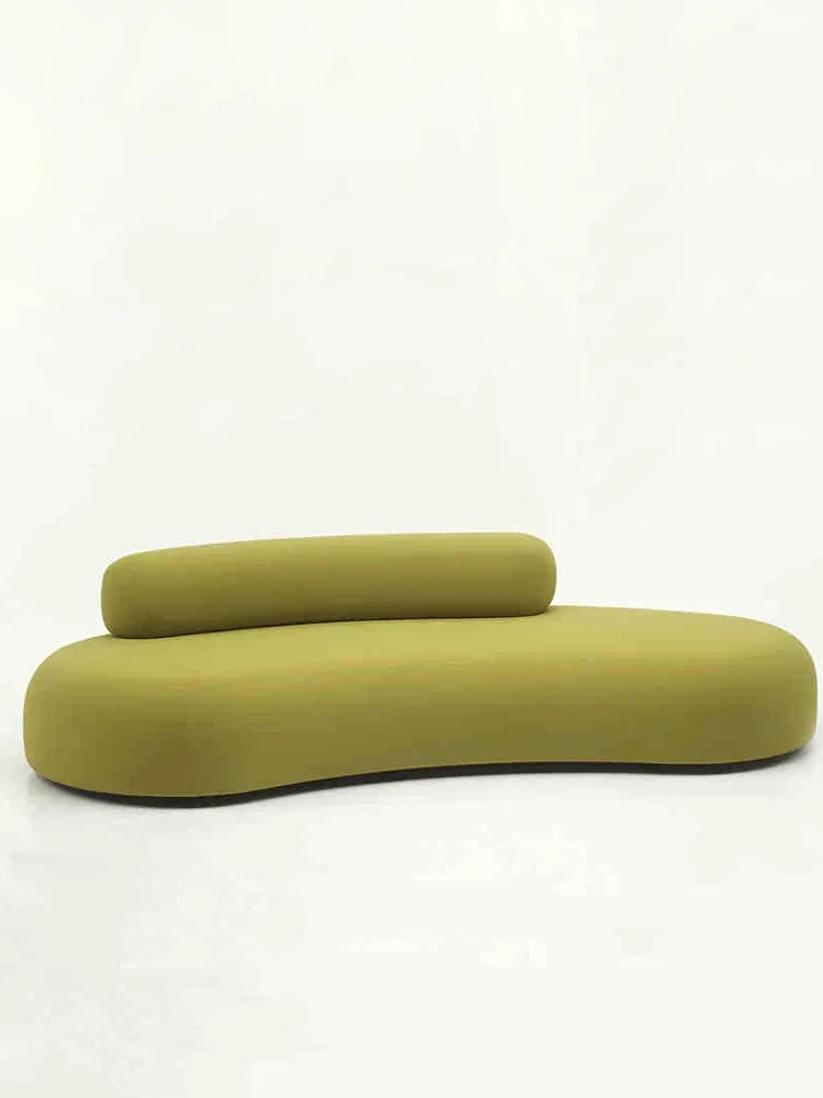 

Creative leather sofa, small living room, internet celebrity combination, simple, modern, irregular, curved, fashionable and per