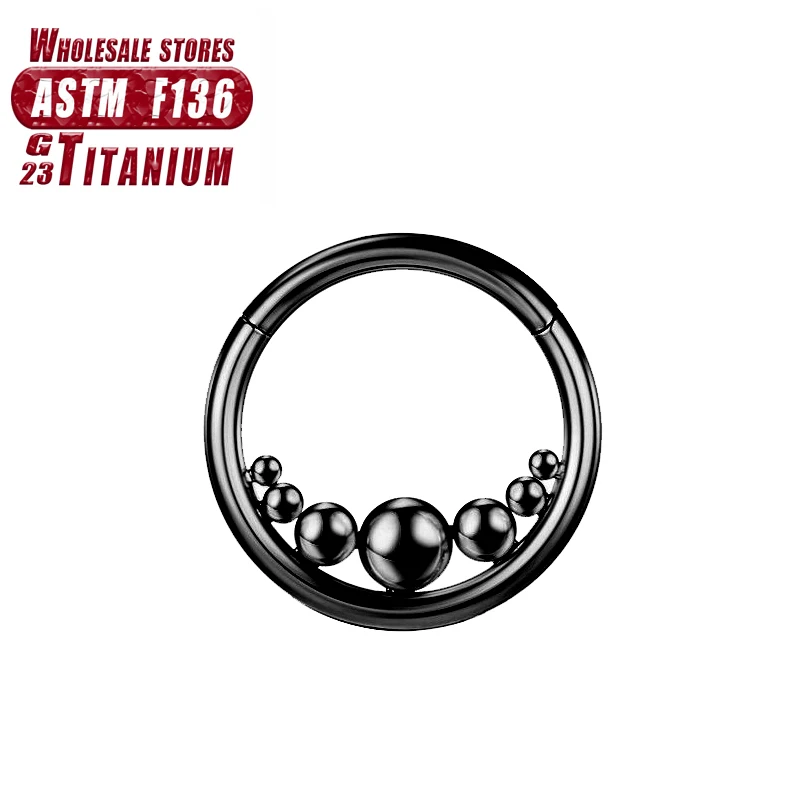 F136 Titan Piercing Schwarzer Nasenring Implantatqualität Scharnier Seamles Ohrring Clicker Knorpel Septum Daith Tragus Schmuck Geschenk – Detail 13