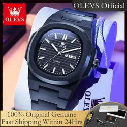 OLEVS 5627 Original Man Watch Luxury Brand Nautilus Resin Case Quartz Watch for Men Waterproof Calendar Luminous Mens WristWatch
