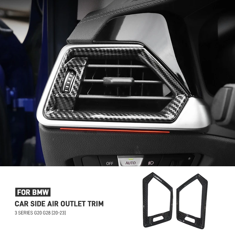 

Car Carbon Fiber Side Air Condition Outlet Frame Cover Decoration Trim Accessories For BMW 3 Series G20 G28 2020 2021 2022 2023