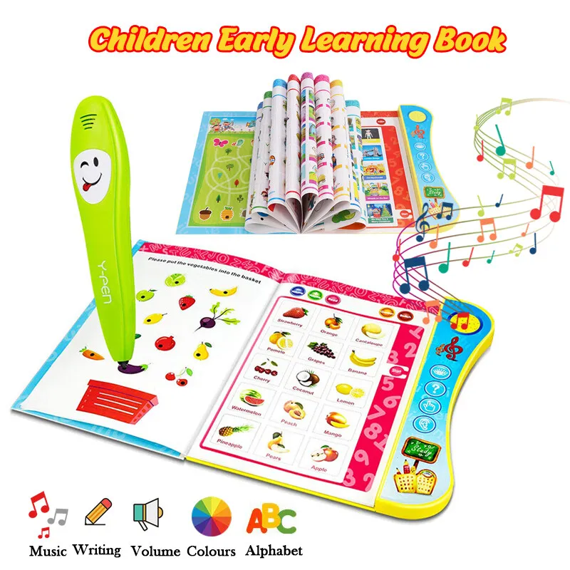 Children's Learning Machine Electronic Intercom Book Voice Learning Book Plus Smart Pen Point Reading Machine Pen 3-6 Years Old