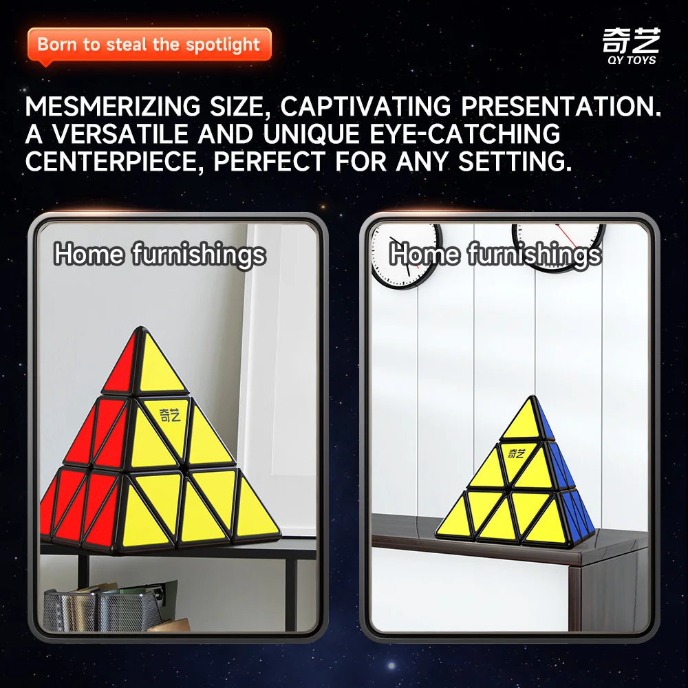 New QIYI Pyramid Cube Qiming Plus Max 3x3 Pyramid 56cm Big Cube 3x3 Magic Cube Professional Cubo Magico Puzzle Toy for Children