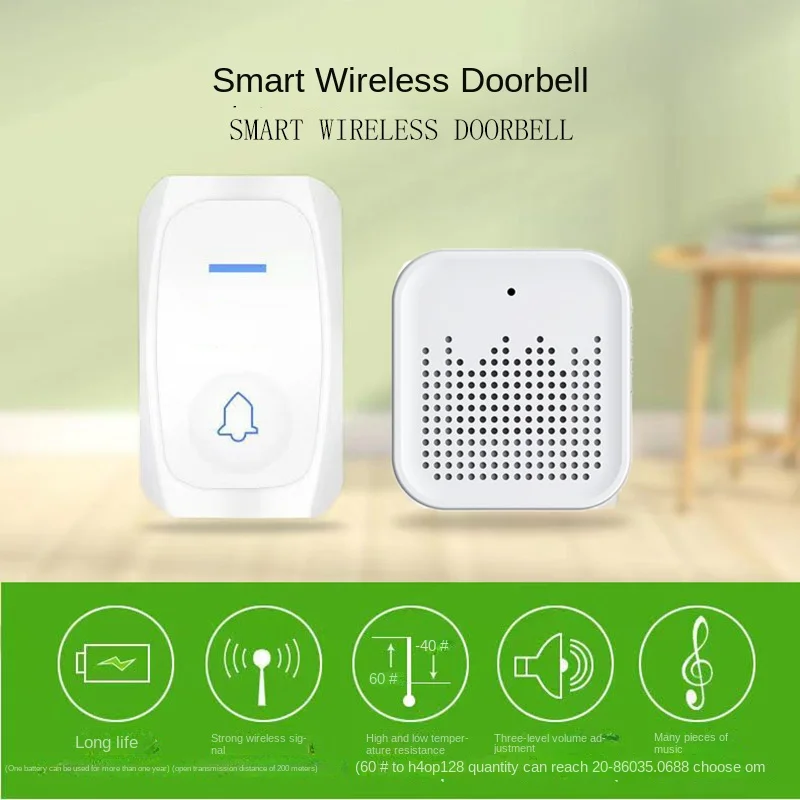 STLF  M2 Wireless Doorbell Home Low Power Consumption Intelligent Super Long Distance Waterproof USB Power Supply One Two