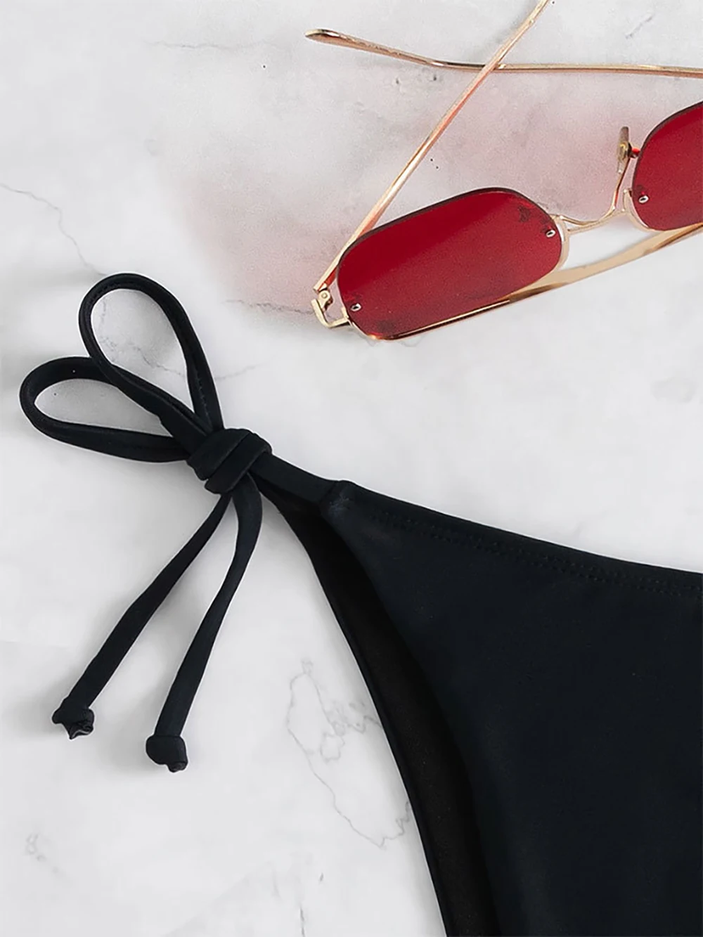 Sexy Low Waist Bikini Bottoms Women Triangle Thong Lace Up On Side Swimsuit Quick-Dry Beach Swimwear Shorts Brazilian Biquini image 4
