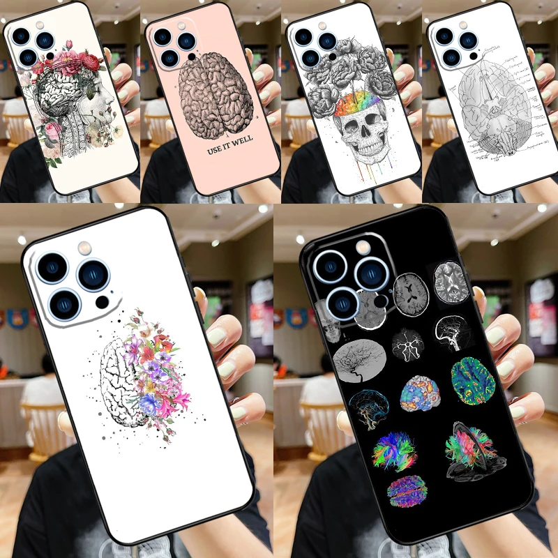 Anatomy Brain Case For iPhone 16 15 14 13 12 11 Pro Max Mini 7 8 Plus X XS Max XR Full Protect Cover