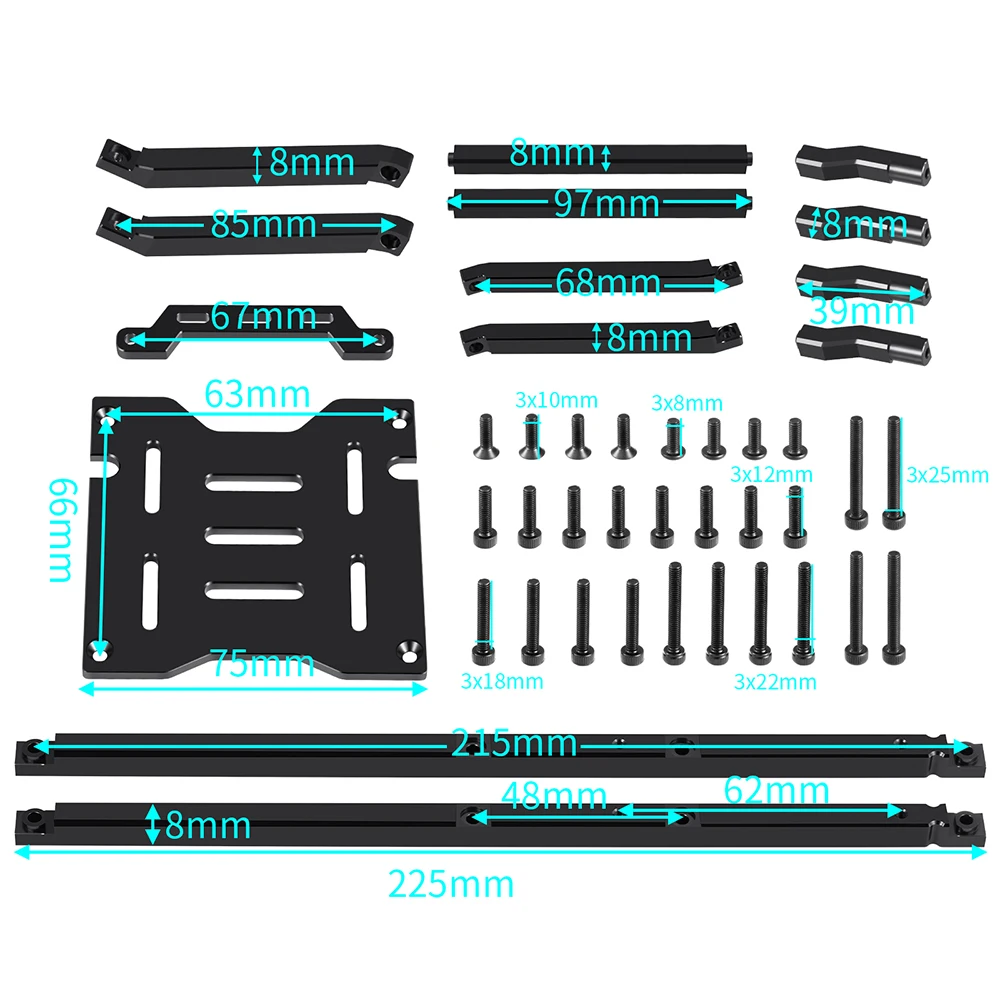 YEAHRUN الخلفية الذراع قوس الخلفية التعادل بار جبل/عرافة عجلة المكسرات محور عجلات غطاء/توجيه ربط قضيب ESC جبل ل 1/5 X-MAXX RC سيارة