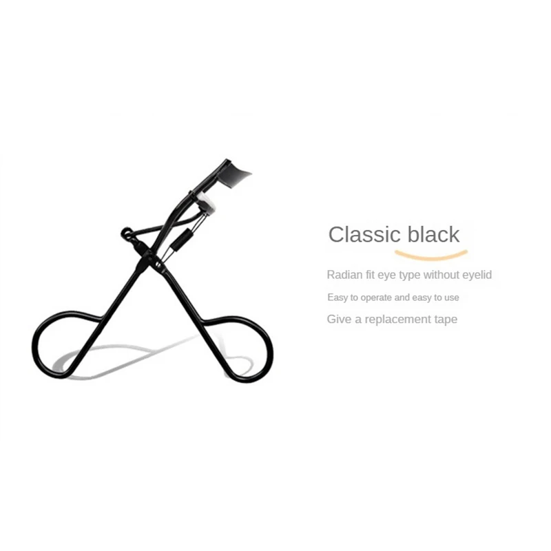 Handheld Durable Portable Long Lasting Metal Silicone Strip Silver Eyelash Curler Clip Big Eye Cosmetic Tools Women Accessories