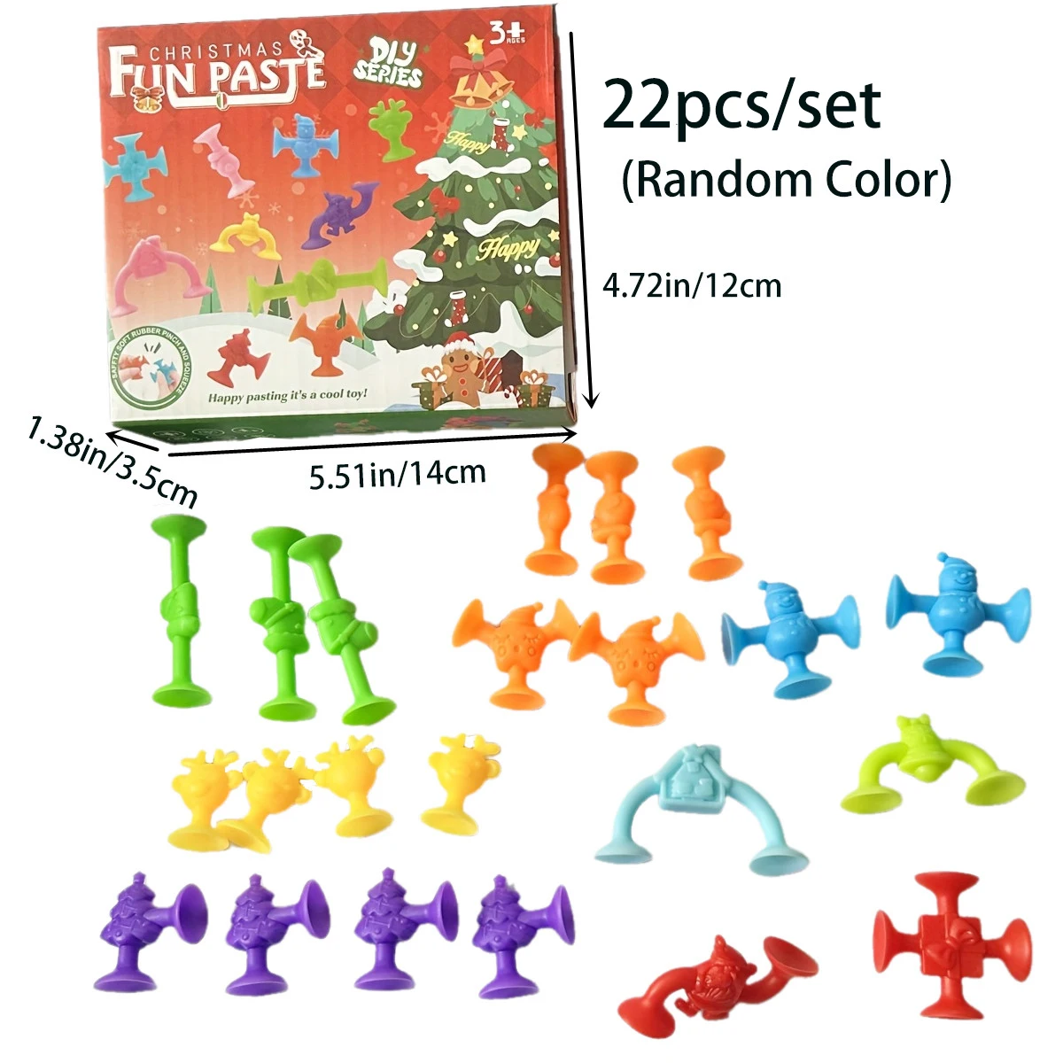 Brinquedos de construção de ventosa com tema de Natal, brinquedos de construção criativos para sala de jogos, brinquedo educacional de empilhamento para crianças,