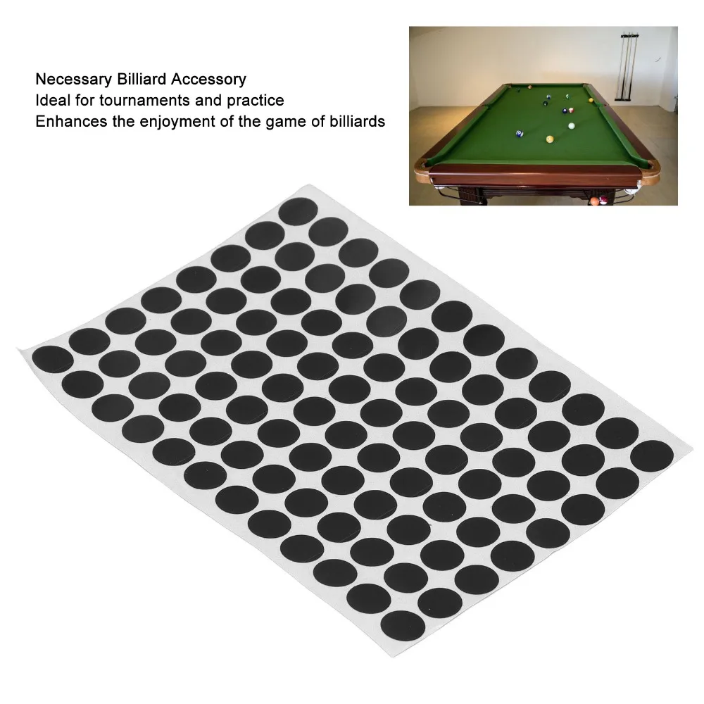 

96pcs 12mm Pool Table Marker Dots Position Stickers Point Stickers Billiard Spot Sticker Black Billiard Positioning Points
