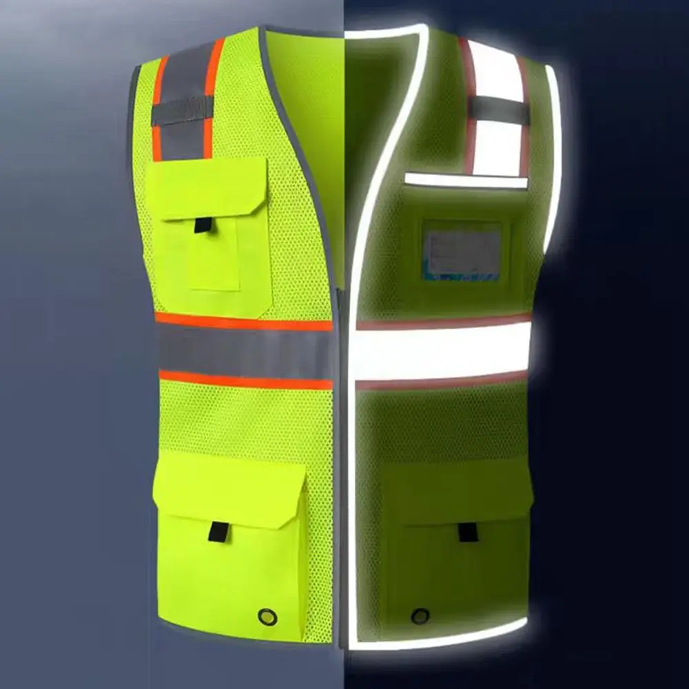

High Visibility Reflective Safety Vest Wear Resistant Fashion Traffic Waistcoat Breathable Comfortable Cycling Safe Jacket
