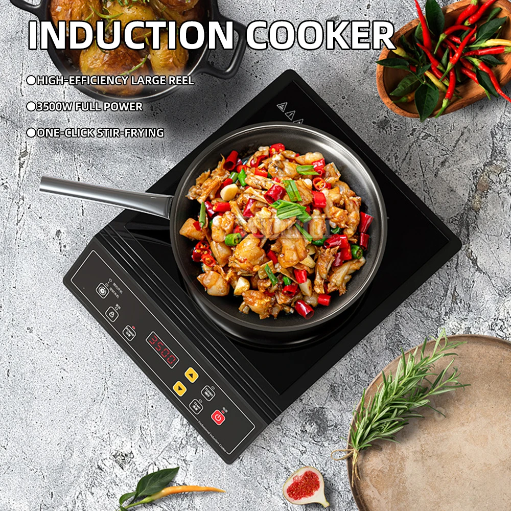 عالية الطاقة 3500 واط طباخ التعريفي التجاري شقة أعلى موقد التعريفي للمطبخ استخدام خيارات الجهد 220 فولت/110 فولت #1