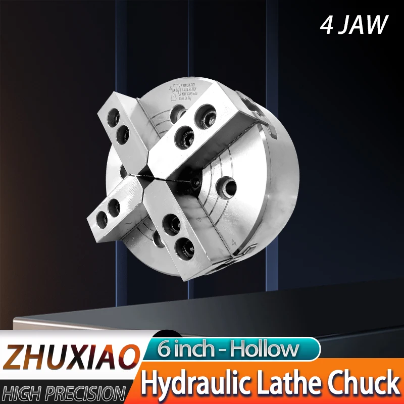 6 inch Hollow 4 jaw Hydraulic Lathe Chuck for CNC Mechanical lathes oil Lathe Chuck High Precision Power Chuck With Flange